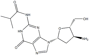 N2-异丁酰基-3'-氨基-2',3'-双脱氧鸟苷 结构式