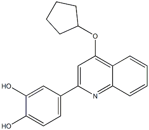 4-(4-(cyclopentyloxy)quinolin-2-yl)benzene-1,2-diol 结构式