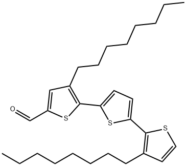3,3''-二辛基-[2,2': 5',2''-三噻吩]-5-甲醛 结构式