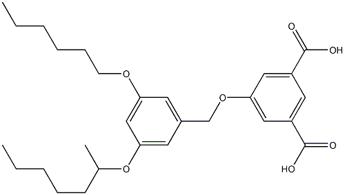 5-(3-(heptan-2-yloxy)-5-(hexyloxy)benzyloxy)isophthalic acid 结构式