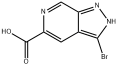3-Bromo-1H-pyrazolo[3,4-c]pyridine-5-carboxylic acid 结构式