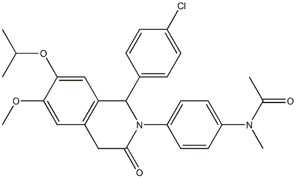 N-(4-(1-(4-chlorophenyl)-7-isopropoxy-6-methoxy-3-oxo-3,4-dihydroisoquinolin-2(1H)-yl)phenyl)-N-methylacetamide 结构式