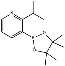 2-异丙基-3-(4,4,5,5-四甲基-1,3,2-二氧硼杂环戊烷-2-基)吡啶 结构式