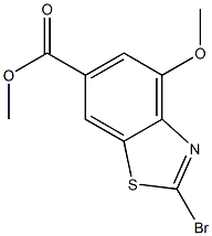 2-Bromo-4-methoxy-benzothiazole-6-carboxylic acid methyl ester 结构式