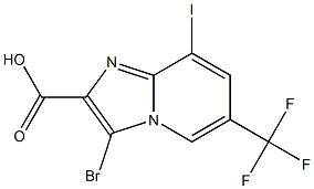 3-Bromo-8-iodo-6-trifluoromethyl-imidazo[1,2-a]pyridine-2-carboxylic acid 结构式