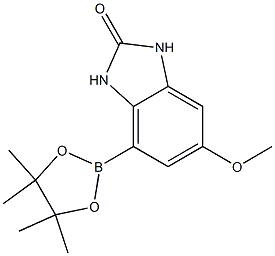 6-Methoxy-4-(4,4,5,5-tetramethyl-[1,3,2]dioxaborolan-2-yl)-1,3-dihydro-benzoimidazol-2-one 结构式