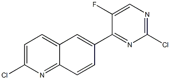 2-chloro-6-(2-chloro-5-fluoropyrimidin-4-yl)quinoline 结构式
