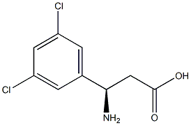 (R)-3-amino-3-(3,5-dichlorophenyl)propanoic acid 结构式