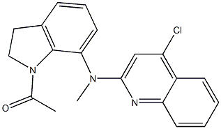 1-[7-(4-Chloromethyl-quinolin-2-ylamino)-2,3-dihydro-indol-1-yl]-ethanone 结构式