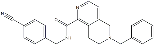 6-Benzyl-5,6,7,8-tetrahydro-[2,6]naphthyridine-1-carboxylic acid 4-cyano-benzylamide 结构式