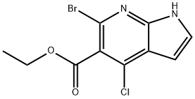 6-溴-4-氯-1H-吡咯并[2,3-B]吡啶-5-甲酸乙酯 结构式