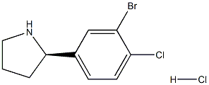 (2R)-2-(3-BROMO-4-CHLOROPHENYL)PYRROLIDINE HYDROCHLORIDE 结构式