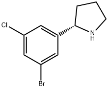 (2S)-2-(3-BROMO-5-CHLOROPHENYL)PYRROLIDINE 结构式