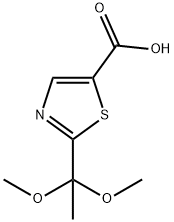 2-(1,1-dimethoxyethyl)thiazole-5-carboxylic acid 结构式