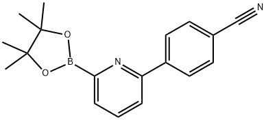 4-(6-(4,4,5,5-tetramethyl-1,3,2-dioxaborolan-2-yl)pyridin-2-yl)benzonitrile 结构式