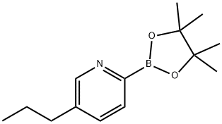 5-丙基-2-(4,4,5,5-四甲基-1,3,2-二氧硼杂环戊烷-2-基)吡啶 结构式