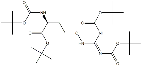 (S)-2-(BOC-氨基)-4-[(2,3-二-BOC-胍基)氧基]丁酸叔丁酯 结构式