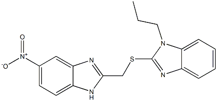 2-{[(5-nitro-1H-benzimidazol-2-yl)methyl]thio}-1-propyl-1H-benzimidazole 结构式