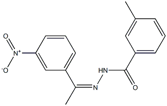 3-methyl-N'-[1-(3-nitrophenyl)ethylidene]benzohydrazide 结构式