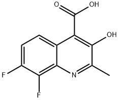 7,8-二氟-3-羟基-2-甲基喹啉-4-羧酸 结构式