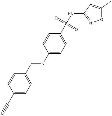 4-[(4-cyanobenzylidene)amino]-N-(5-methyl-3-isoxazolyl)benzenesulfonamide 结构式