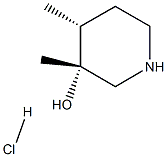 (3R,4R)-3,4-二甲基哌啶-3-醇盐酸 结构式