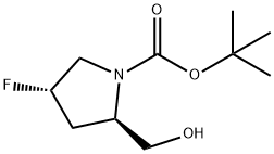 (2R,4S)-N-BOC-4-氟-2-(羟甲基)吡咯烷 结构式