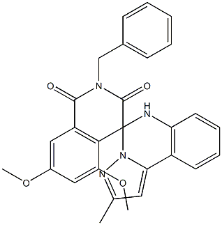 2-benzyl-5,7-dimethoxy-2'-methyl-1H,6'H-spiro[isoquinoline-4,5'-pyrazolo[1,5-c]quinazoline]-1,3(2H)-dione 结构式