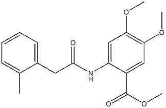 methyl 4,5-dimethoxy-2-(2-(o-tolyl)acetamido)benzoate 结构式