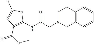 methyl 2-(2-(3,4-dihydroisoquinolin-2(1H)-yl)acetamido)-5-methylthiophene-3-carboxylate 结构式