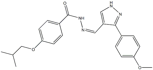 (Z)-4-isobutoxy-N'-((3-(4-methoxyphenyl)-1H-pyrazol-4-yl)methylene)benzohydrazide 结构式