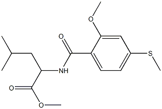 methyl 2-(2-methoxy-4-(methylthio)benzamido)-4-methylpentanoate 结构式