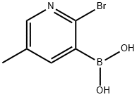 2-溴-5-甲基吡啶-3-基硼酸 结构式