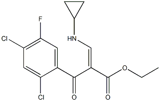 2-(2,4-二氯-5-氟苯甲酰基)-3-环丙胺基丙烯酸乙酯 结构式