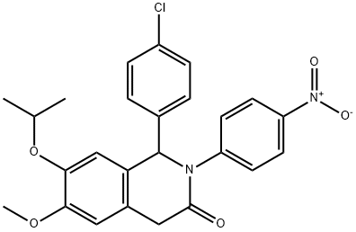 1-(4-氯苯基)-7-异丙氧基-6-甲氧基-2-(4-硝基苯基)-1,2-二氢异喹啉-3(4H)-酮 结构式