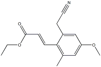 3-(2-Cyanomethyl-4-methoxy-6-methyl-phenyl)-acrylic acid ethyl ester 结构式