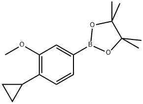 2-(4-环丙基-3-甲氧基苯基)-4,4,5,5-四甲基-1,3,2-二氧硼烷 结构式