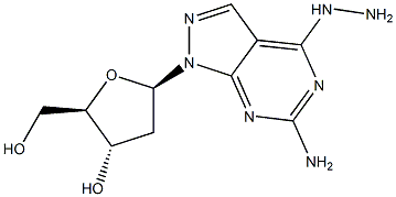 6-Amino-4-hydrozino-1-(2-deoxy-b-D-ribofuranosyl)-1H-pyrazolo[3,4-d]pyrimidine 结构式