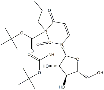 N3-(2S)-[2-(tert-Butoxycarbonyl)amino-3-(tert-butoxycarbonyl)]propyluridine 结构式