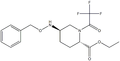 (2S,5R)-5-((苄氧基)氨基)-1-(2,2,2-三氟乙酰基)哌啶-2-甲酸乙酯 结构式