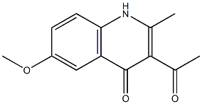 3-乙酰-6-甲氧基-2-甲基-4-喹啉酮化合物 结构式