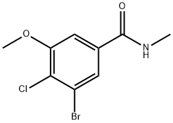 3-溴-4-氯-5-甲氧基-N-甲基苯甲酰胺 结构式