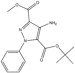5-tert-butyl 3-methyl 4-amino-1-phenyl-1H-pyrazole-3,5-dicarboxylate 结构式