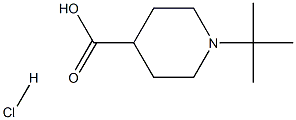 1-叔丁基哌啶-4-甲酸盐酸盐 结构式