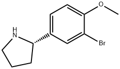 (2S)-2-(3-BROMO-4-METHOXYPHENYL)PYRROLIDINE 结构式