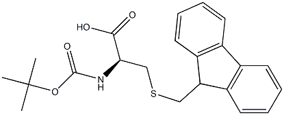 N-Α-叔丁氧羰基-S-(9-芴甲基)-D-半胱氨酸 结构式