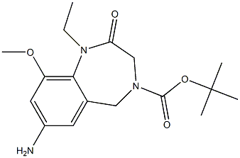 tert-butyl 7-amino-1-ethyl-9-methoxy-2-oxo-2,3-dihydro-1H-benzo[e][1,4]diazepine-4(5H)-carboxylate 结构式