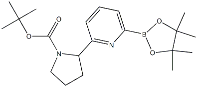 tert-butyl 2-(6-(4,4,5,5-tetramethyl-1,3,2-dioxaborolan-2-yl)pyridin-2-yl)pyrrolidine-1-carboxylate 结构式