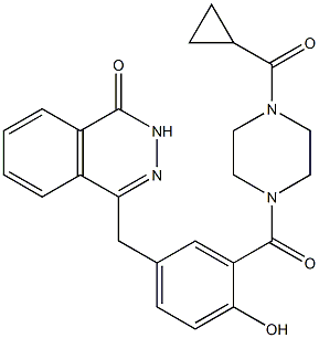 4-(3-(4-(cyclopropanecarbonyl)piperazine-1-carbonyl)-4-hydroxybenzyl)phthalazin-1(2H)-one 结构式