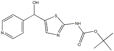 2-(BOC-氨基)-ALPHA-(4-吡啶基)噻唑-5-甲醇 结构式